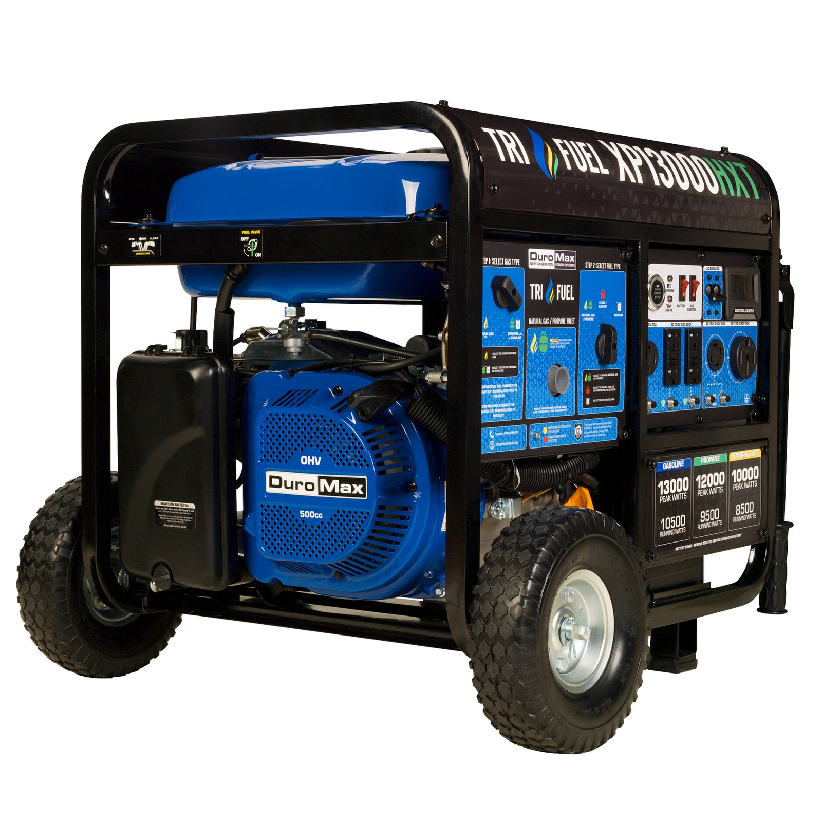 thesupplymart-product-43-image-1 DuroMax XP13000HXT 13,000 Watt Electric Start Tri-Fuel Portable Generator w/ CO Alert - Image 1